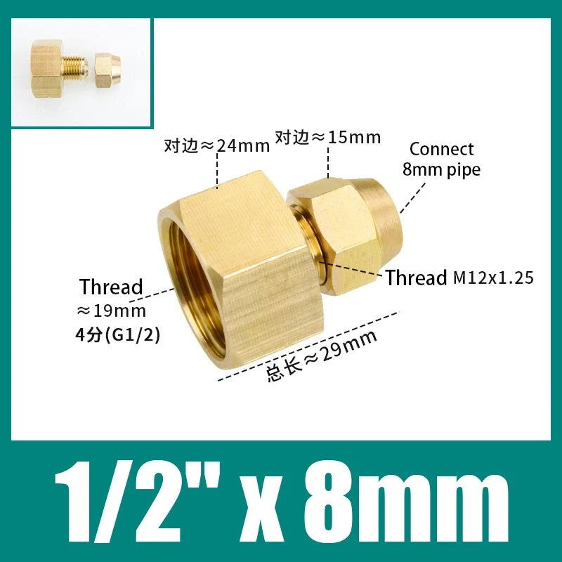 Brass Compression Straight Coupling Connector – Flared Fittings for Copper Pipe