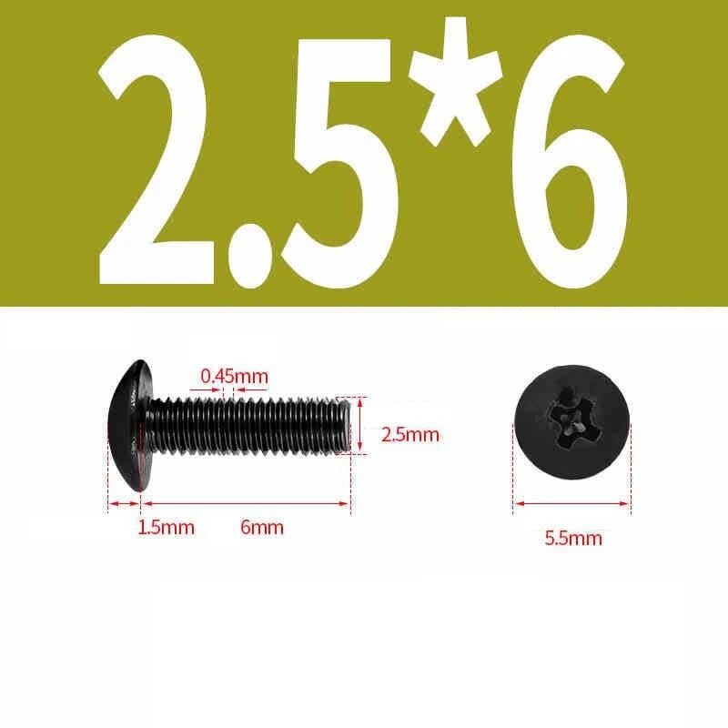 Phillips Pan Head Machine Screws — Nickel Plating & Black Zinc, M2–M6, 10 or 25 Pcs