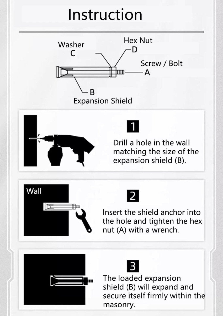 Sleeve Anchor Expansion Bolts for Concrete – Galvanised Carbon Steel M6 to M20 - HomeDIYer