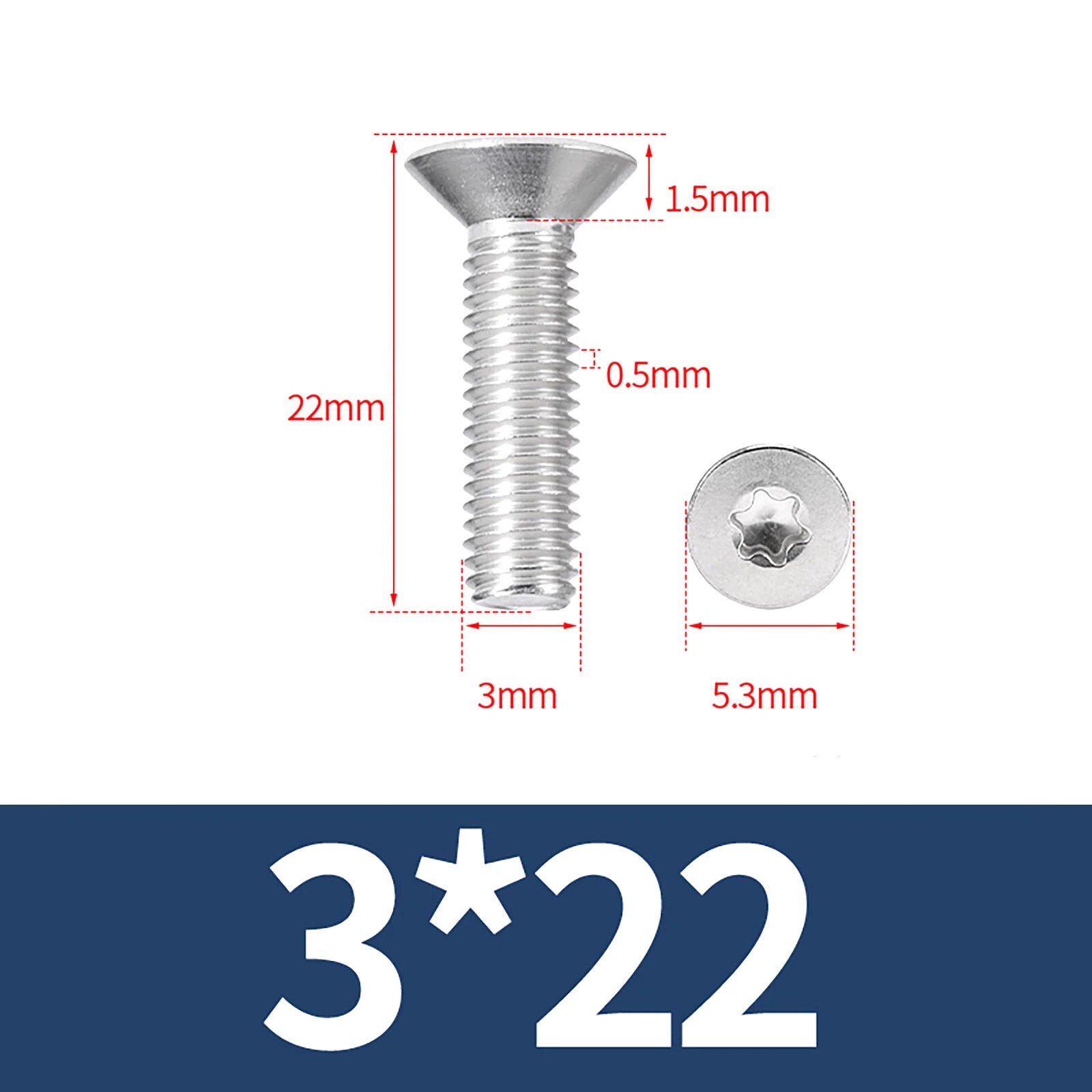 M2- M12 Torx Countersunk Machine Screws Six Lobe Bolts A2 Stainless Steel