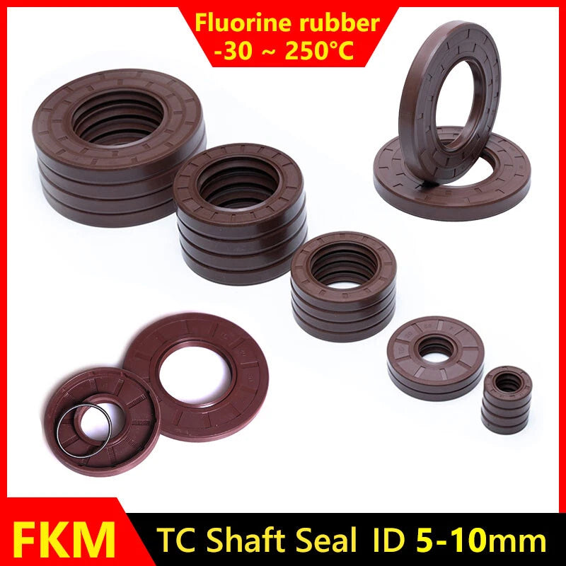 FKM TC Oil Seal Double Lip Rotary Shaft Seal – ID 5–10mm, Dust & Oil Proof
