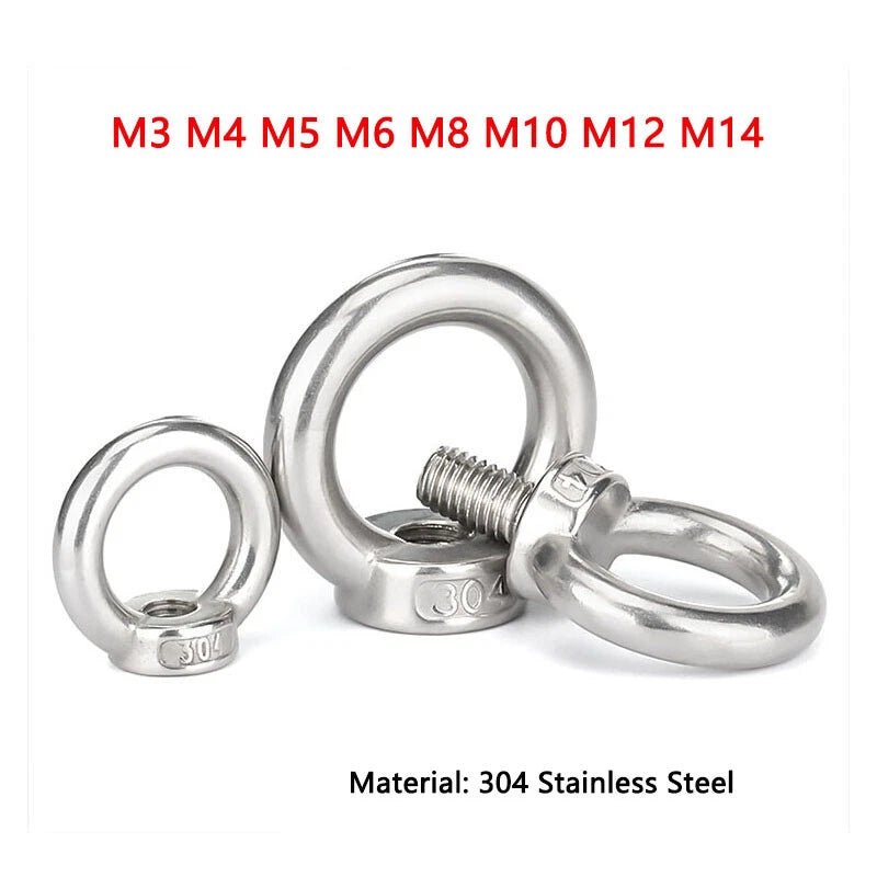 Lifting Eye Nuts & Eye Bolts M3–M14 | A2 Stainless Steel Rigging Fasteners - HomeDIYer