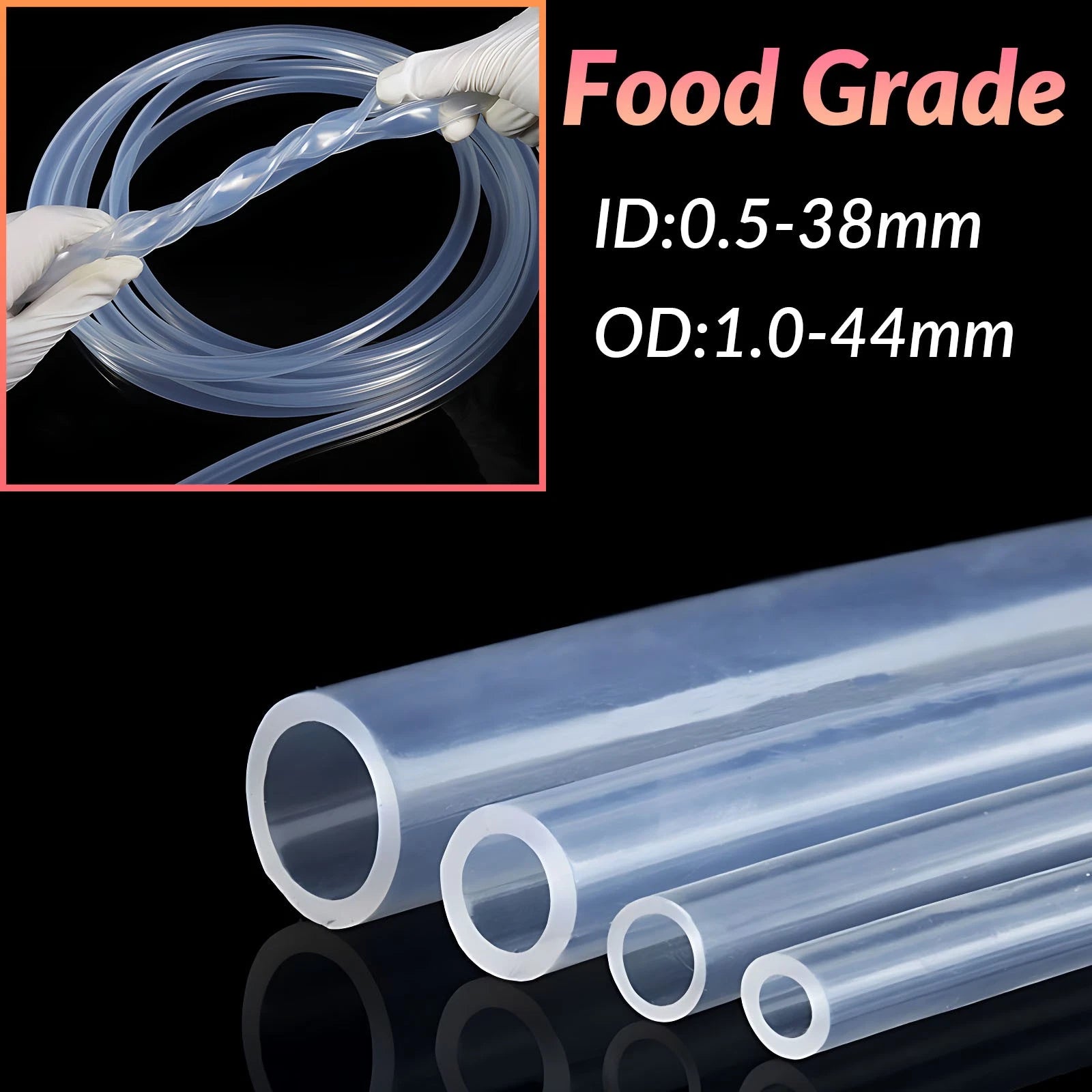 Food Grade Clear Silicone Tubing — Flexible Transparent Hose for Beer, Milk & Fluid Transfer