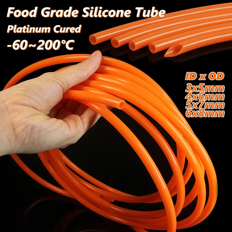 Food Grade Silicone Tube Beer Milk Drink Hose Water Pipe Soft Rubber Orange Red