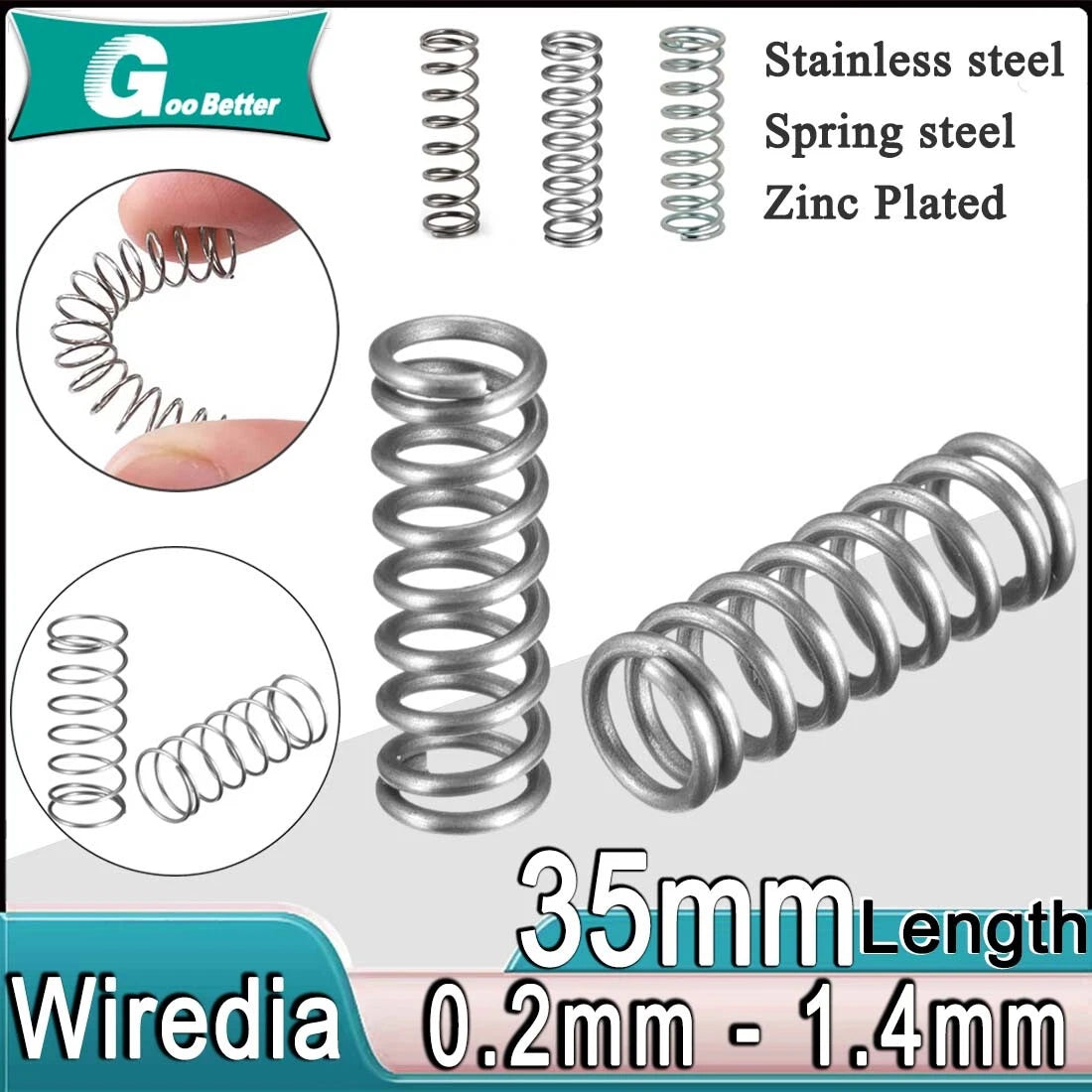 35mm Long Compression Spring 1.5mm - 25mm Diameter,Pressure- coiled springs