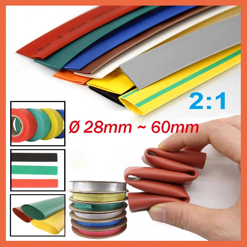 2:1 Heat Shrink Tubing – Electrical Insulation Cable Sleeve φ28mm to φ60mm