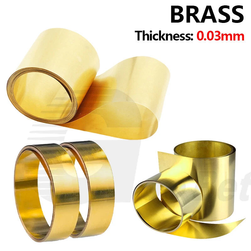 Brass Sheet Roll Metal Foil Strip Band 0.03mm Thick 10-300mm Width 1000mm Length
