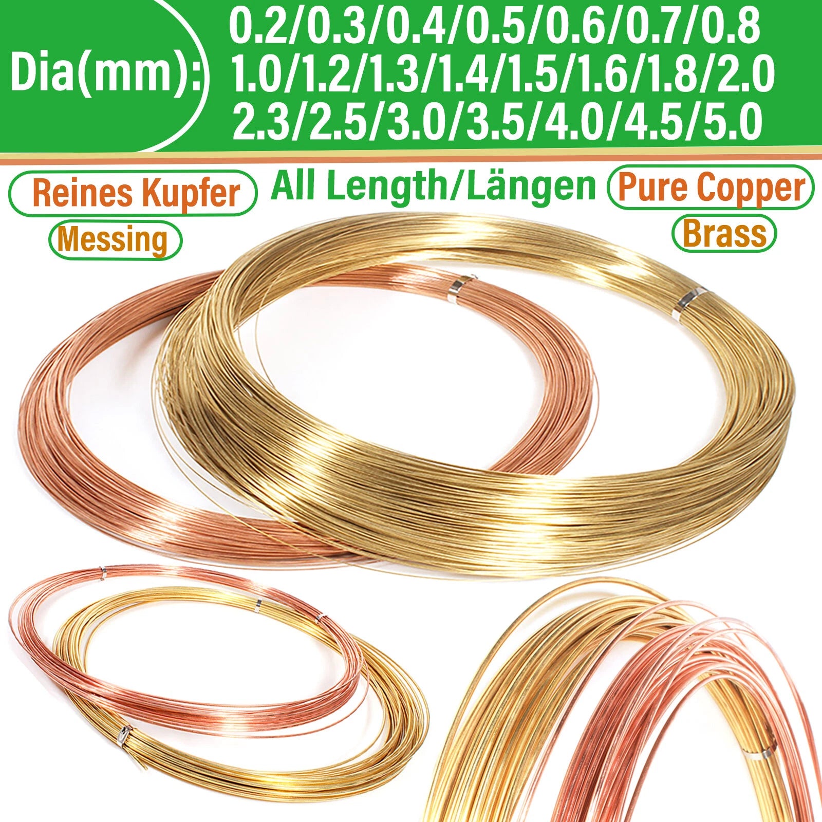 Brass/Pure Copper Pure Bare Copper Wire Wire Bonsai Jewellery Craft Cu 0.2~0.5mm