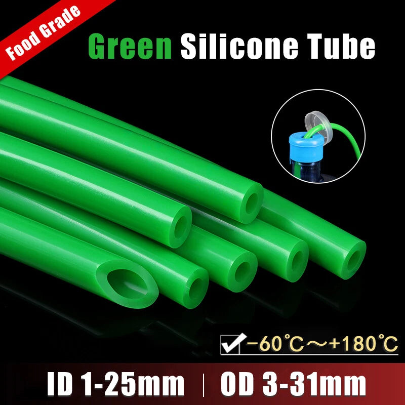 Food Grade Green Silicone Tube Beer Milk Flexible Hose Pipe Soft Rubber 1mm-25mm