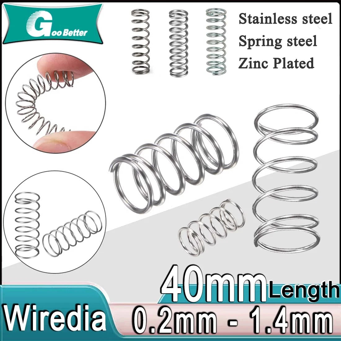40mm Long Compression Spring 2mm - 25mm Diameter,Pressure- coiled springs