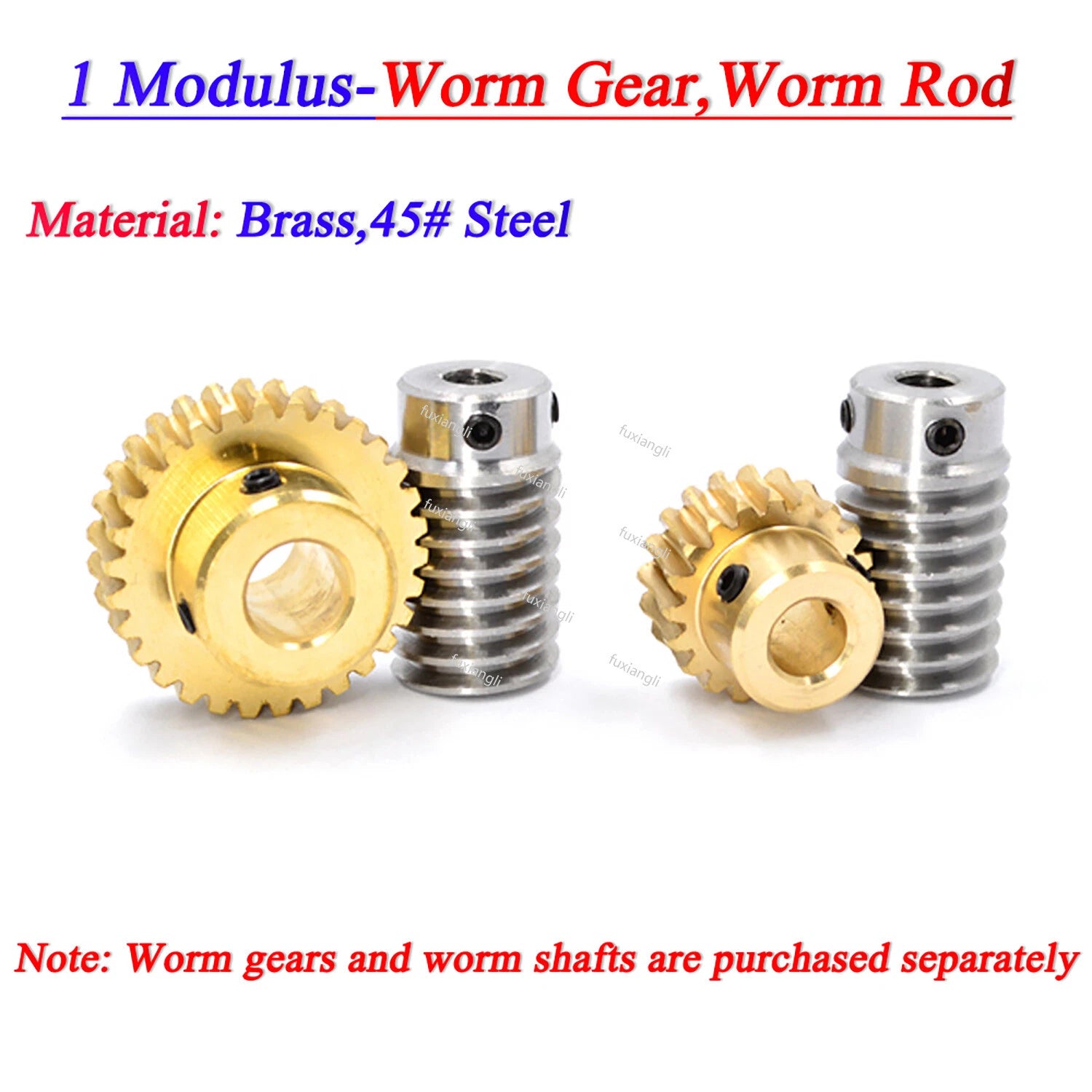 1 Modulus 15-60T Brass Worm Wheel Gear Pitch 3.14mm Transmission Gear,Worm Rod