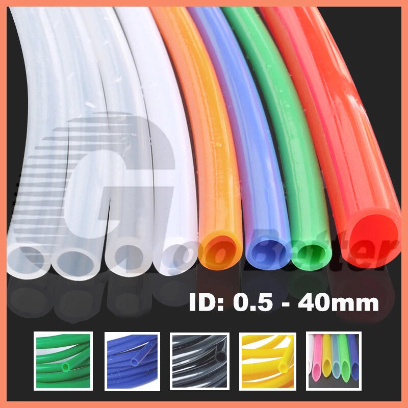 Coloured Food Grade Silicone Tube Hose Vacuum Tubing Pipe Soft Rubber ID 1-40mm