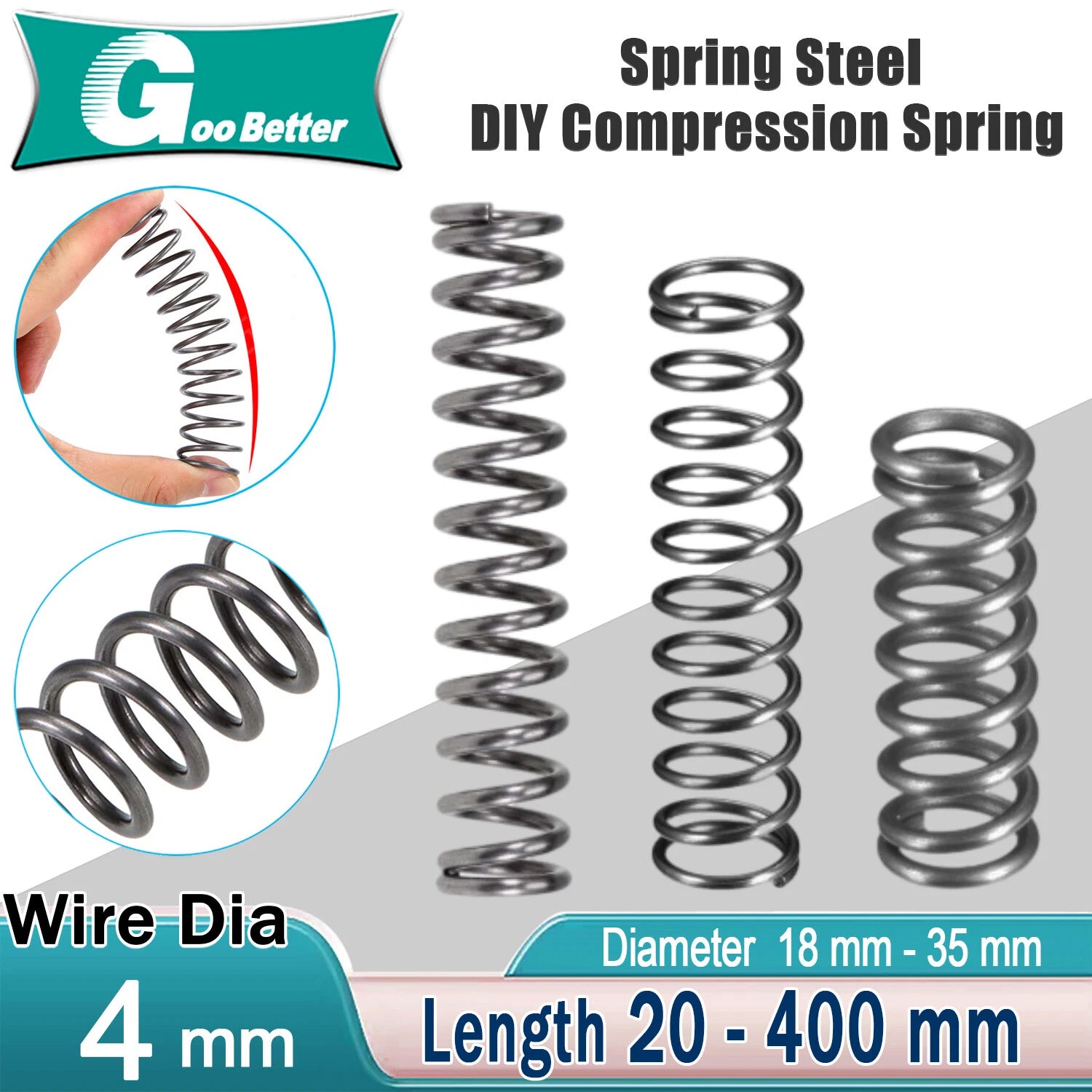 Wire Diameter 4mm Spring Steel Compression Spring Upto 400mm Long Various Diamet