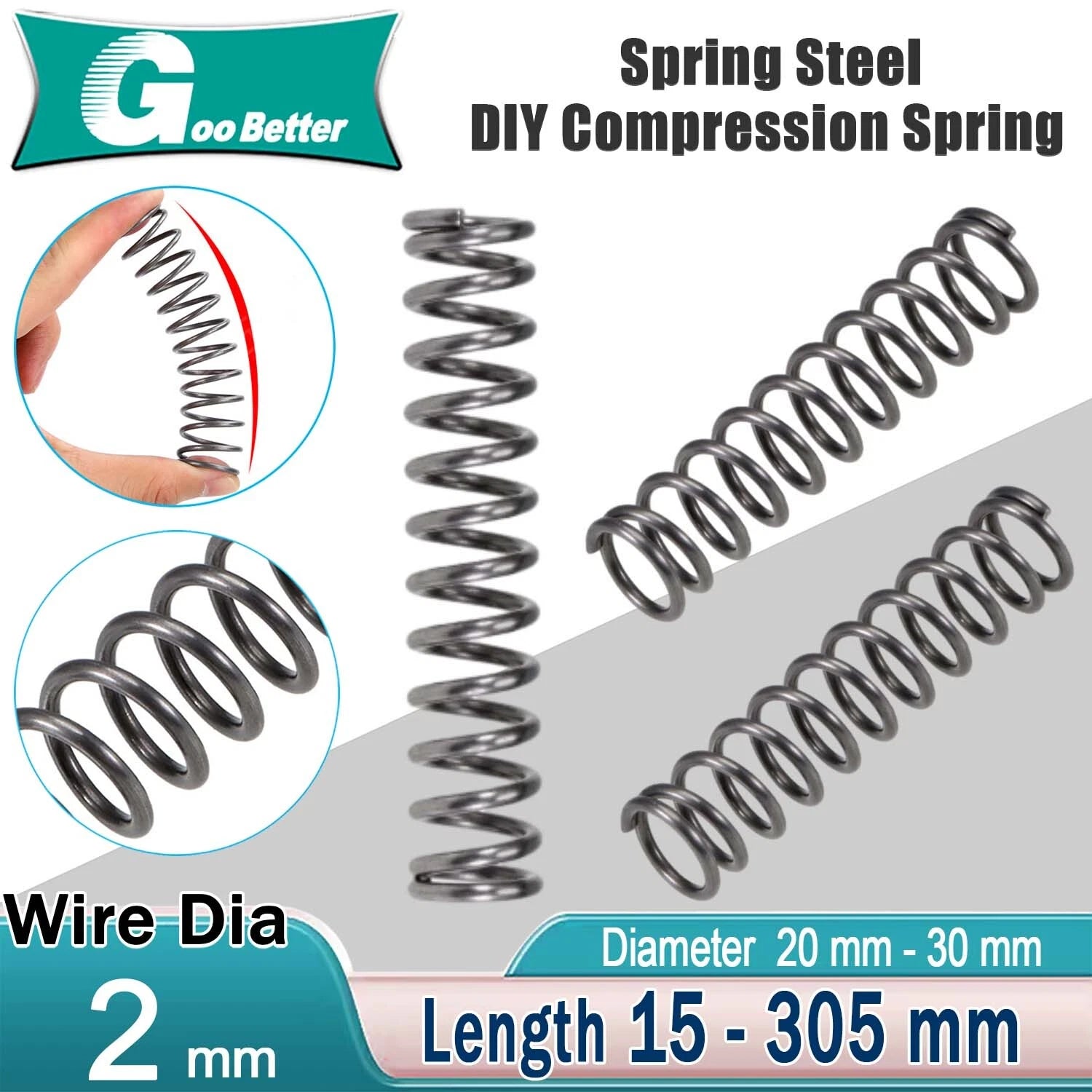 Compression Spring Steel 2mm Wire Dia Small Pressure Springs-Coil Spring