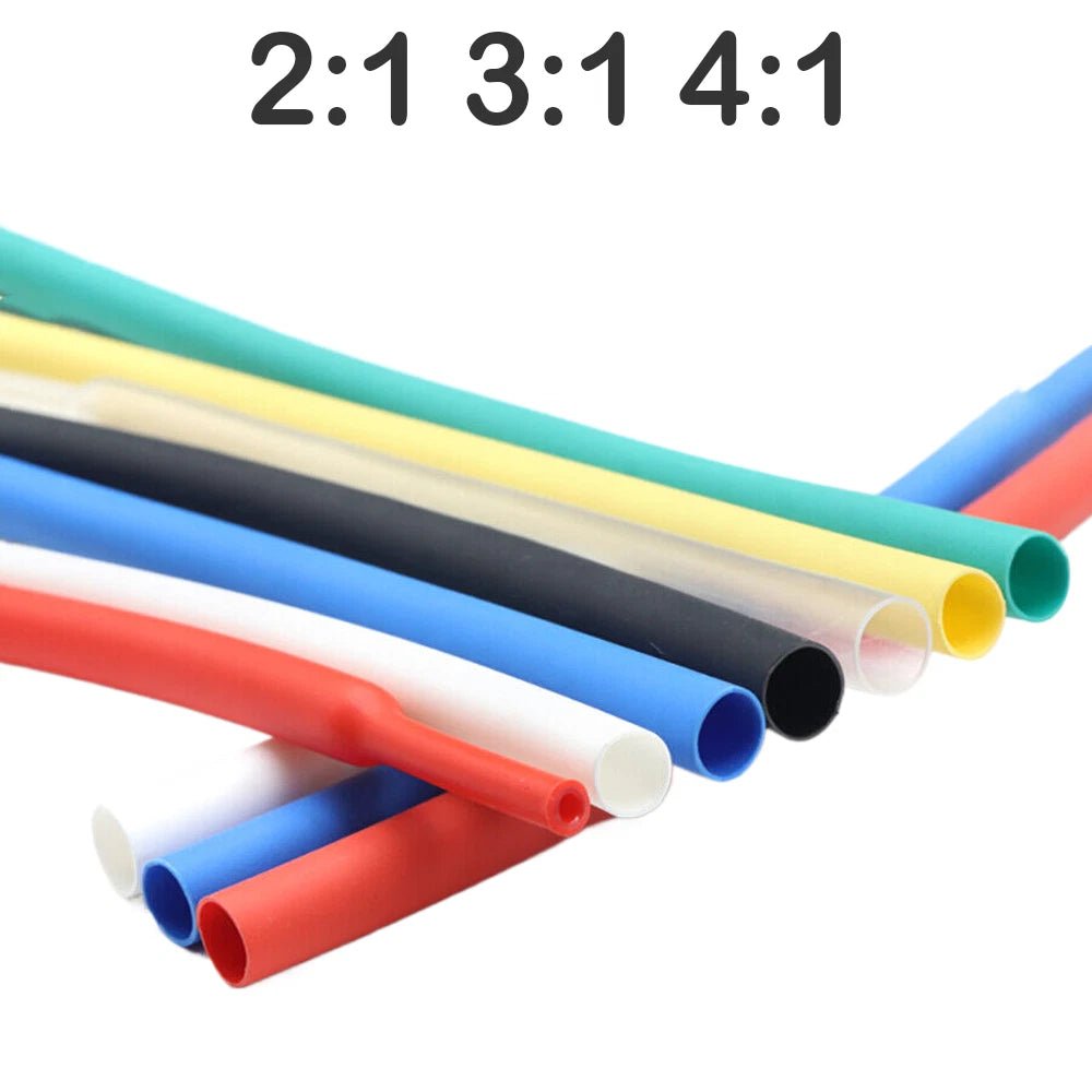 Heat Shrink Tubing 2:1 3:1 4:1 — Electrical Wire Sleeving, Multiple Sizes & Colors - HomeDIYer