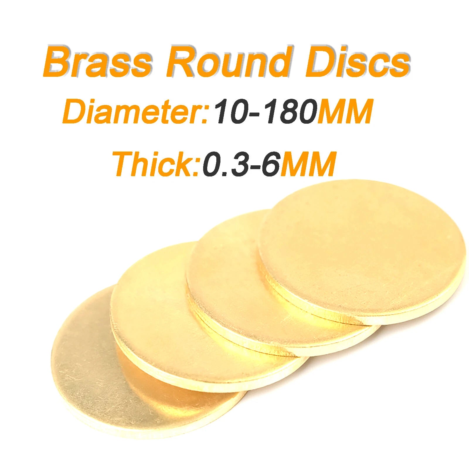Solid Brass Discs Blanks Metal Round Sheets Thick 0.3mm - 6mm Dia 10mm - 180mm