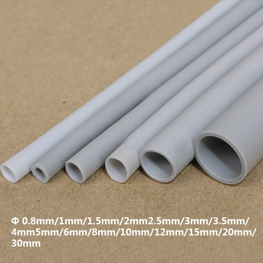 Gray Silicone Rubber Heat Shrink Tubing — 200°C Rated, 0.8mm–30mm Dia, 1M–10M