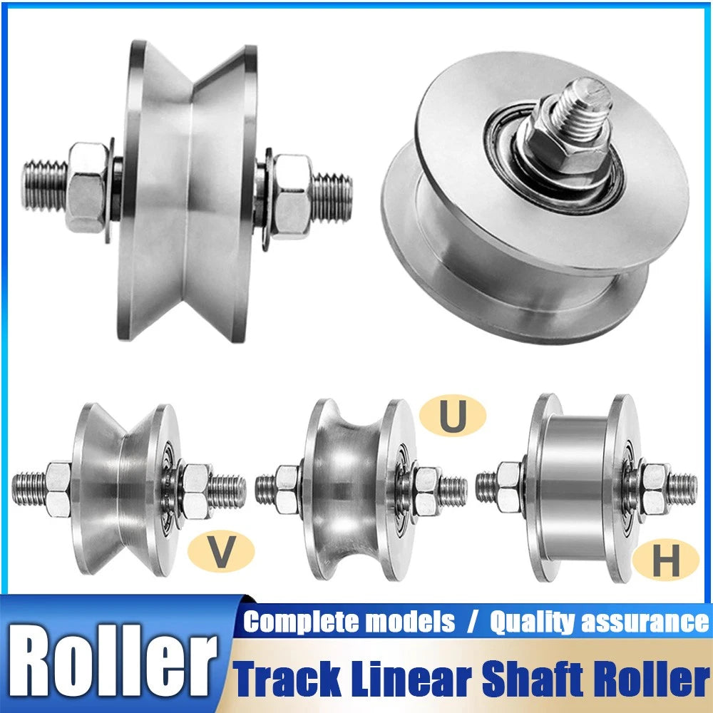 Track Linear Shaft Roller Bearing U V H Groove Steel Wheel Metal Pulley Sliding