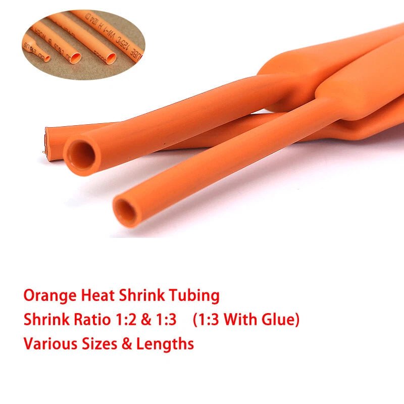 Orange Heat Shrink Tubing φ1mm–φ50mm | 2:1 & 3:1 Ratio | Wire & Cable Insulation - HomeDIYer