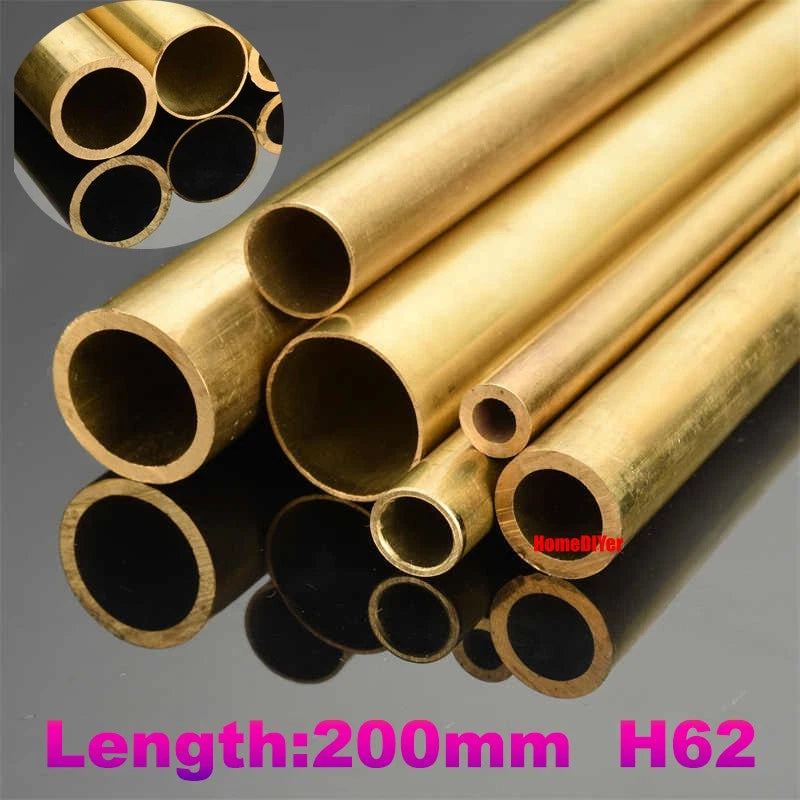 H62 Brass Round Tube — OD 2mm–100mm, Wall 0.5mm–4mm, 200mm Length