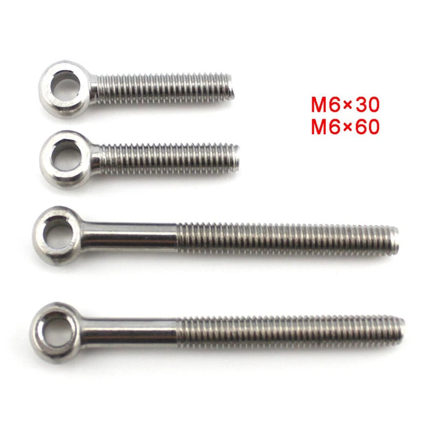 M6 Stainless Steel Eye Bolts — Threaded Ring Screws for Catenary Wire & Resin Hanging - HomeDIYer