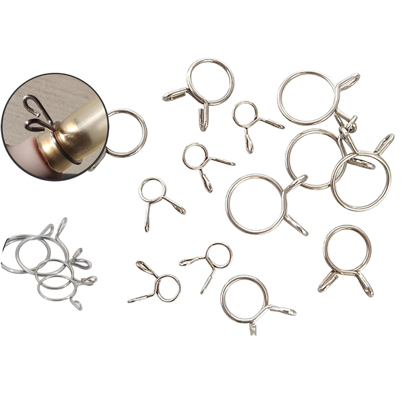 New Single Wire Fuel Hose Spring Clips Silicone Pipe Clamps Air Band Vacuum Tube