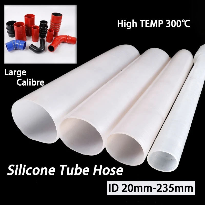 Large Bore Silicone Hose Tube — ID 20mm to 235mm, High Temp 300°C, Soft Flexible Rubber Pipe