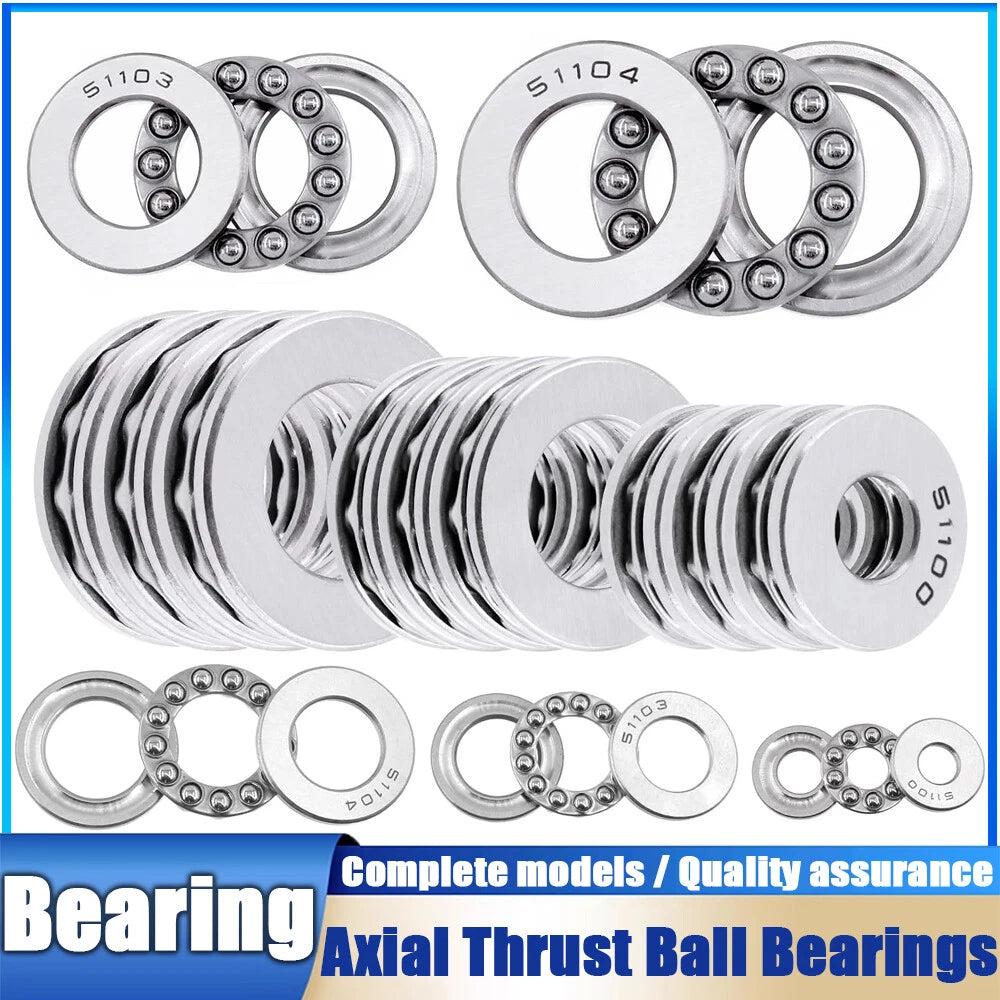 Single Direction 51100 ~ 51311 Axial Thrust Ball Bearings, Hole Dia. 10 ~ 140mm