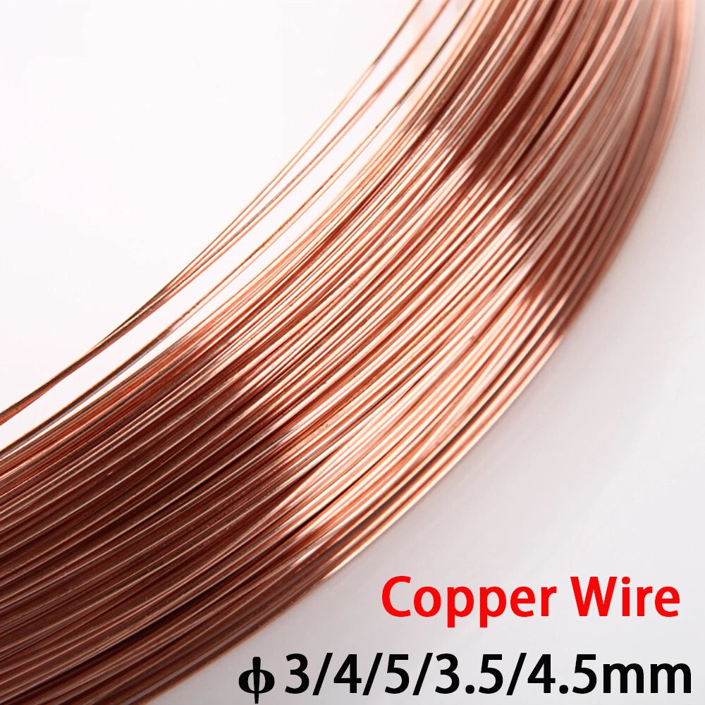 T2 Copper Wire Round Solid Bare Uncoated 3mm - 4.5mm Jewelry Making-Wire Craft