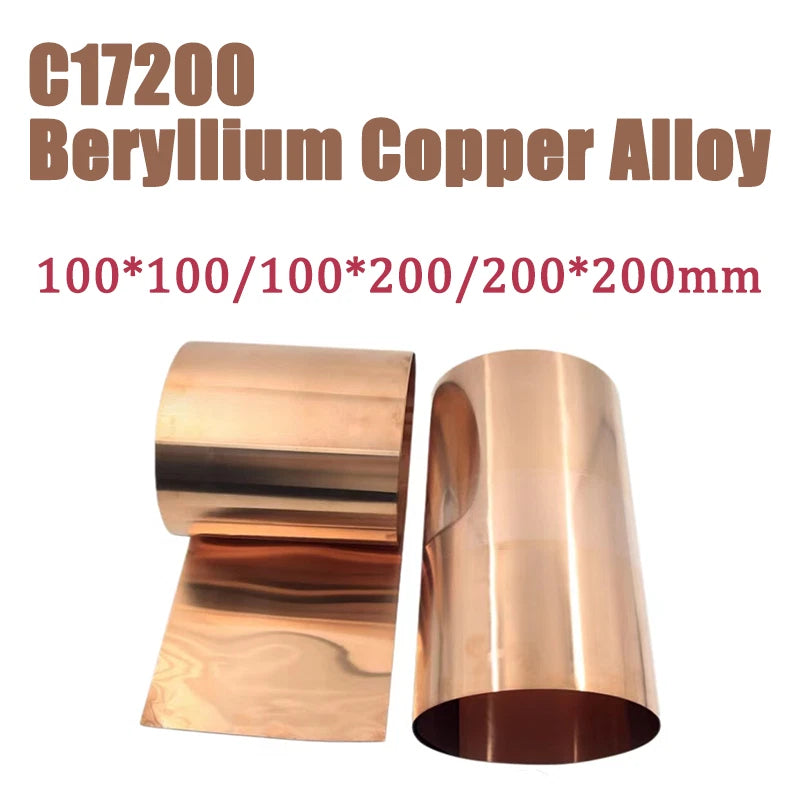 C17200 Beryllium Copper Alloy Foil Metal Sheet 100*100/100*200/200*200mm