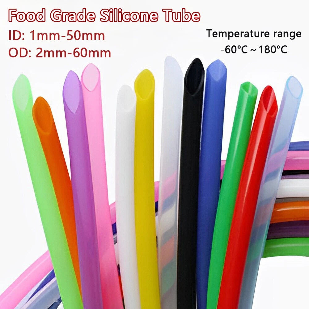Food Grade Silicone Tube Color Hose Beer Vacuum Pipe Soft Rubber ID 1mm 2mm-50mm