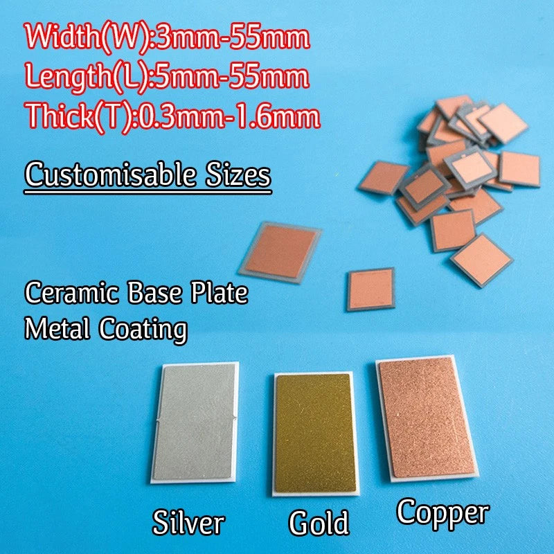 Ceramic Base Sheet with Surface Metal(Copper-Silver-Gold) Coating Plates
