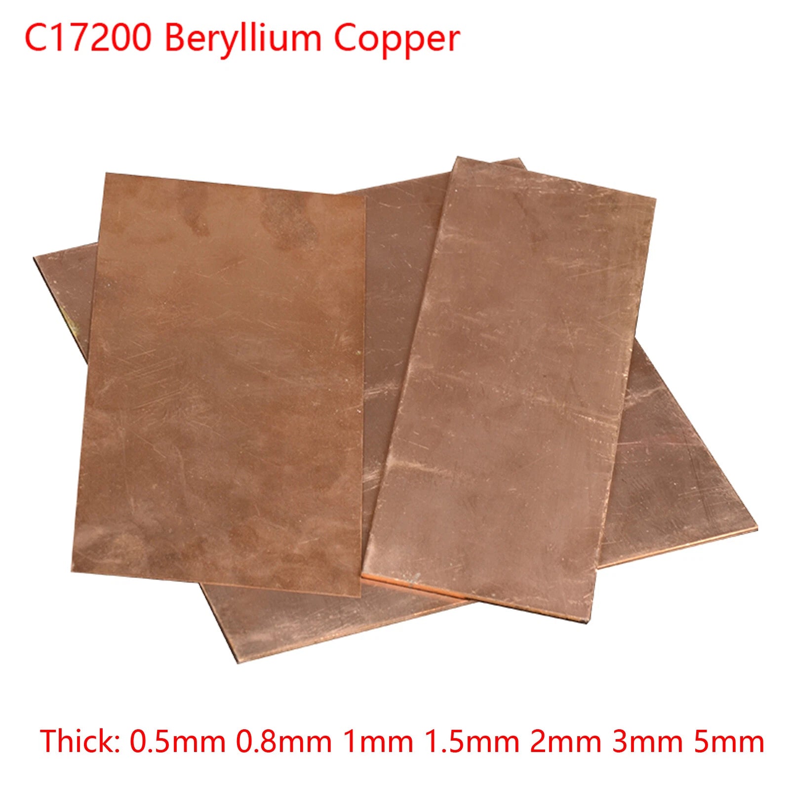 C17200 Beryllium Copper Sheets BeCu Board Flat Stock Metal Plate Thick 0.5mm-5mm
