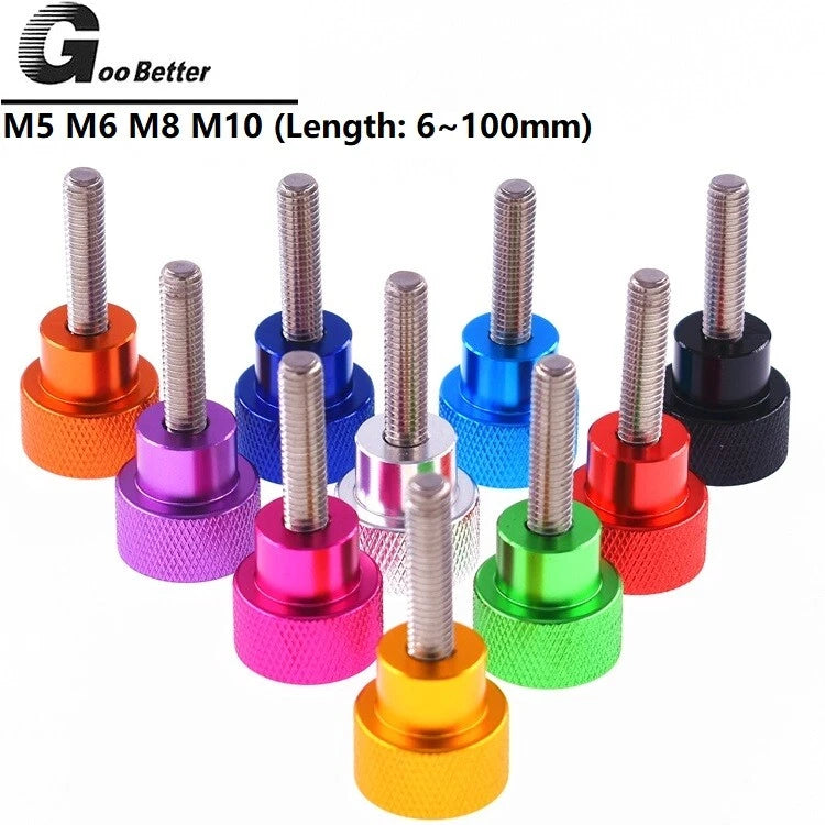 M5 M6 M8 M10 Knurled Thumb Screws Colourful Hand Grip Knob Bolts - Camera Tripod