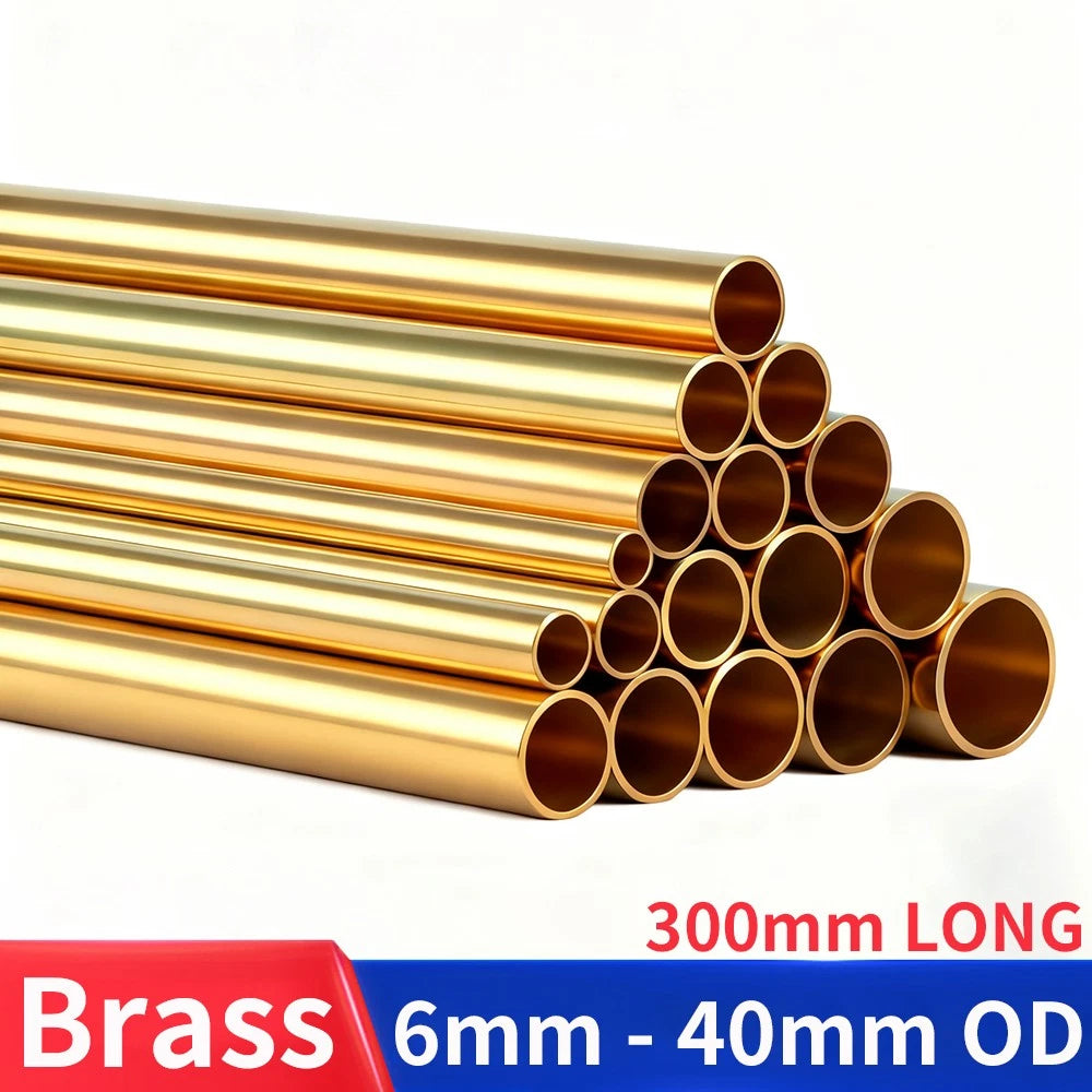 Brass Round Tube Pipe 300mm | OD 3–40mm | Wall 0.2–2mm | Seamless