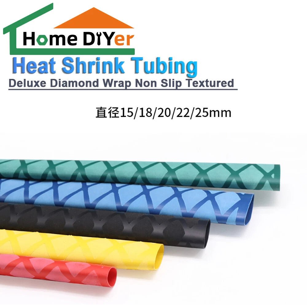 Diamond Grip Heat Shrink Tubing – Non - Slip Textured Wrap, φ15mm to φ40mm - HomeDIYer