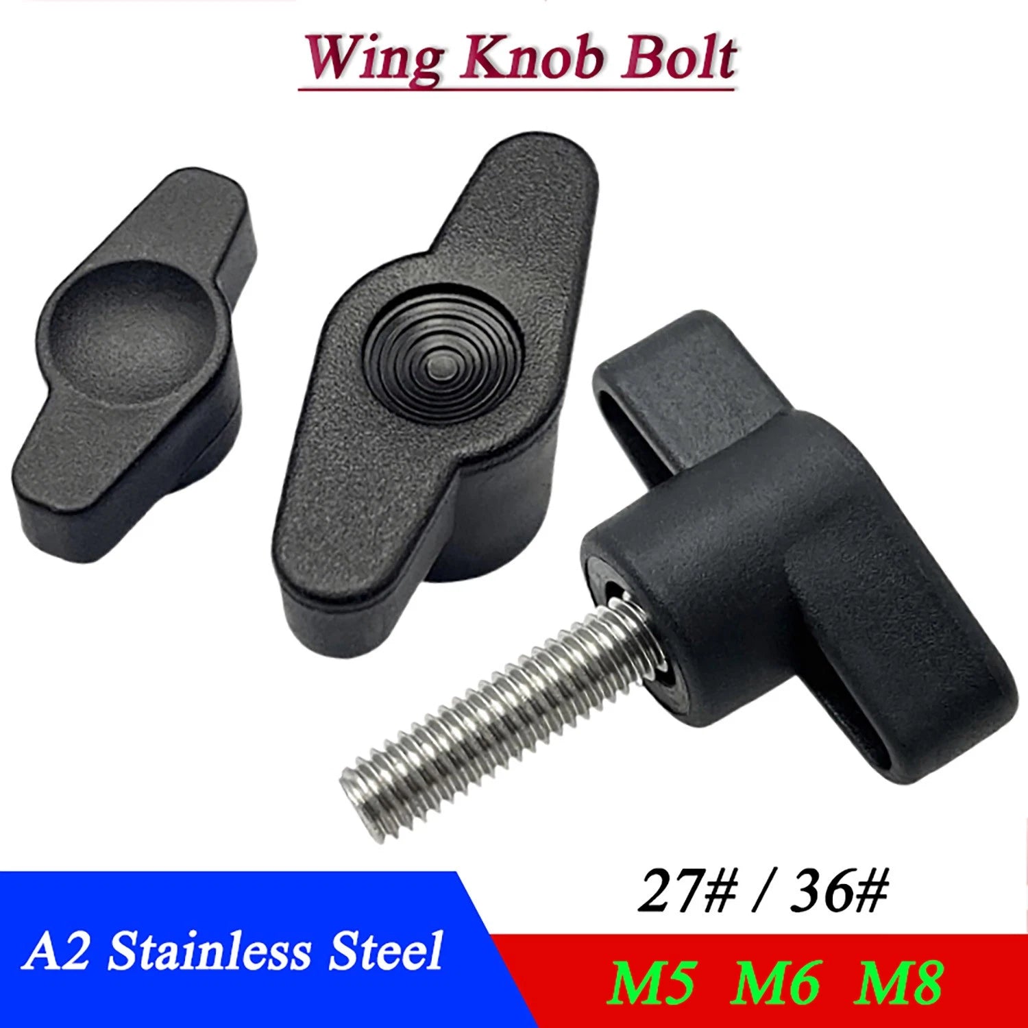 Male Wing Knob Bolt M5 M6 M8 Clamping Thumb Nut Z-handles Screws Stainless Steel