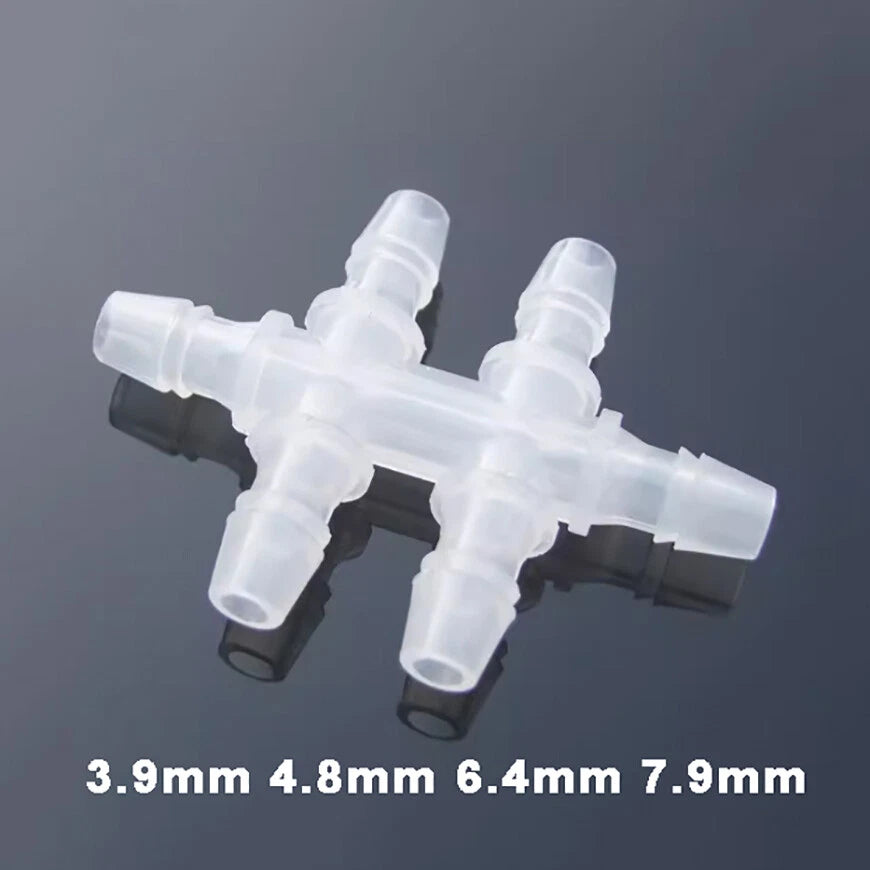 Plastic Barbed 6-Way Hose Splitter Connector — Air, Water & Gas Pipe Fitting