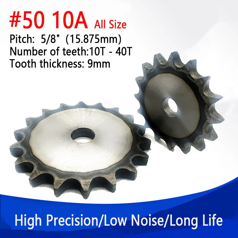 #50 Flat Chain Drive Sprocket 10T - 40T Pitch 5/8" For #50 10A Roller Chain