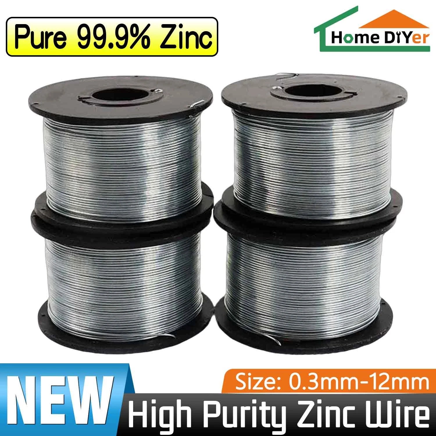 99.99% High Purity Zinc Wire Φ0.3mm to Φ10mm Metal Pure Zinc Beading Wire