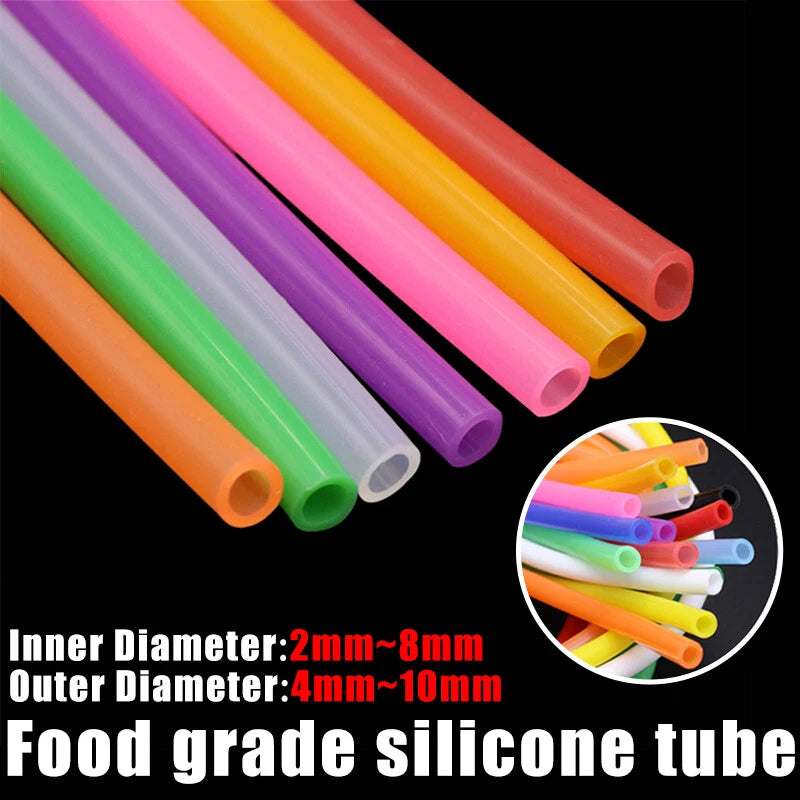 Color Silicone Tube Food Grade Flexible Tubing Hose Rubber Pipe I.D 2 4 5 6 8mm