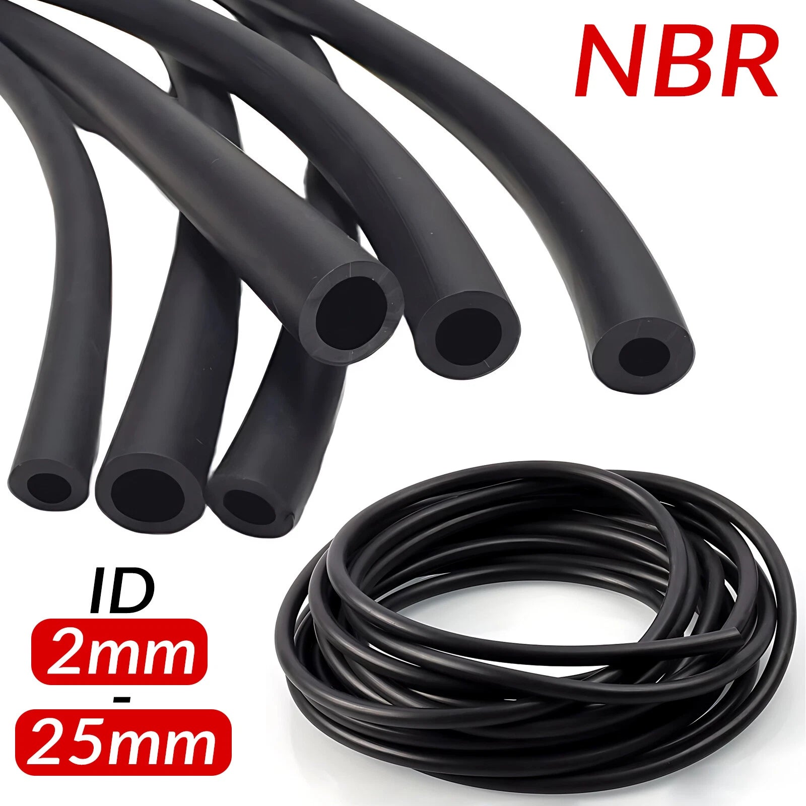 2mm-31mm Nitrile Rubber Smooth Fuel Tube Petrol Diesel Oil Line Hose Pipe Tubing
