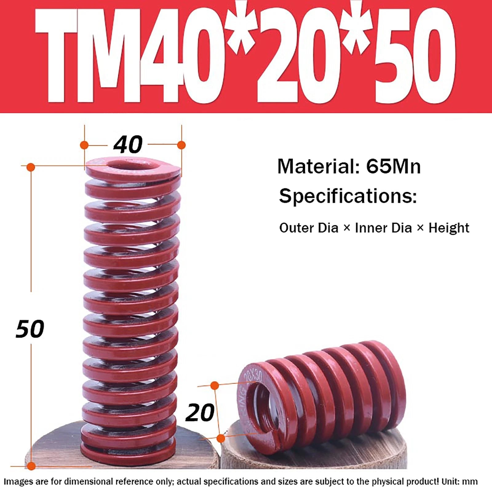 Heavy Load Duty Compression Die Spring, 8mm-50mm Diameter & Up To 400mm Long JIS