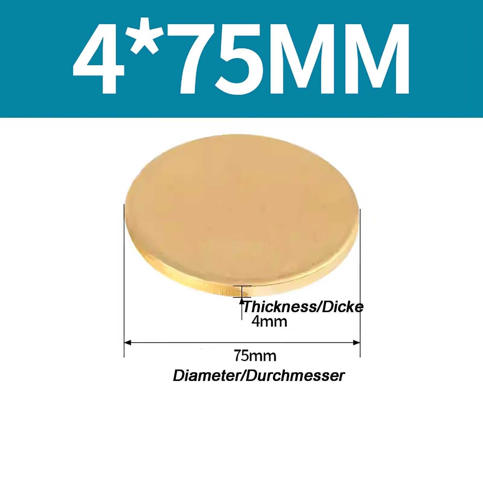Solid Brass Discs Blanks Metal Round Sheets Thick 0.3mm - 6mm Dia 10mm - 180mm