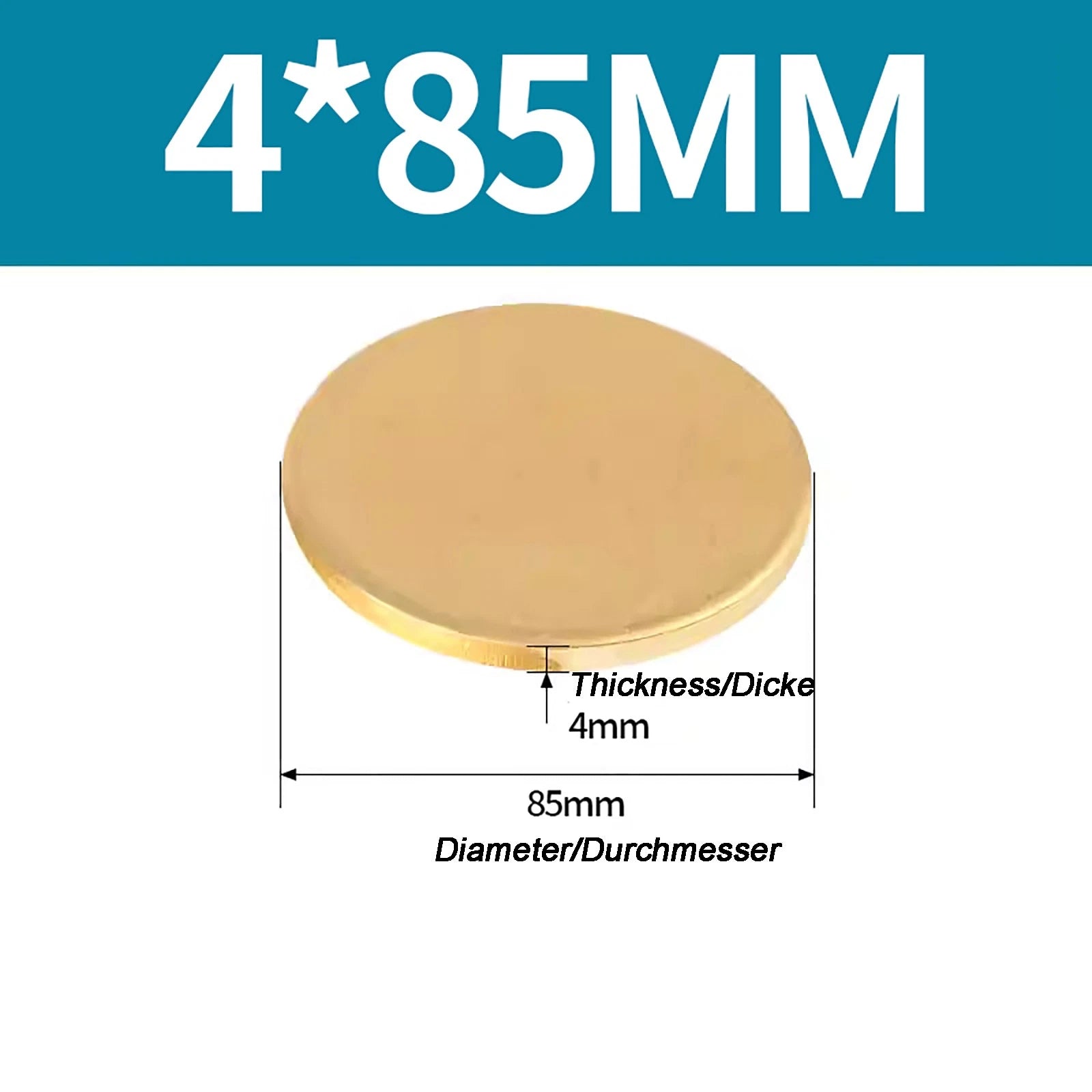 Solid Brass Discs Blanks Metal Round Sheets Thick 0.3mm - 6mm Dia 10mm - 180mm