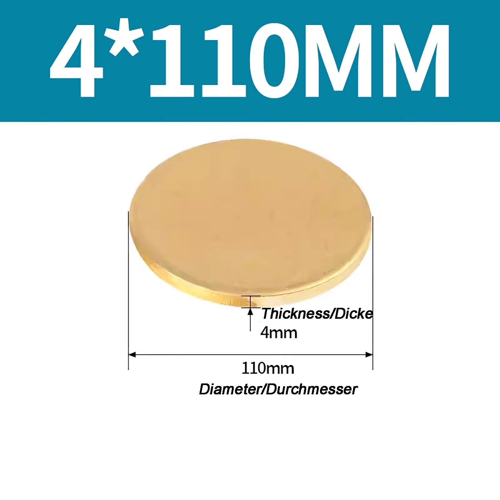 Solid Brass Discs Blanks Metal Round Sheets Thick 0.3mm - 6mm Dia 10mm - 180mm