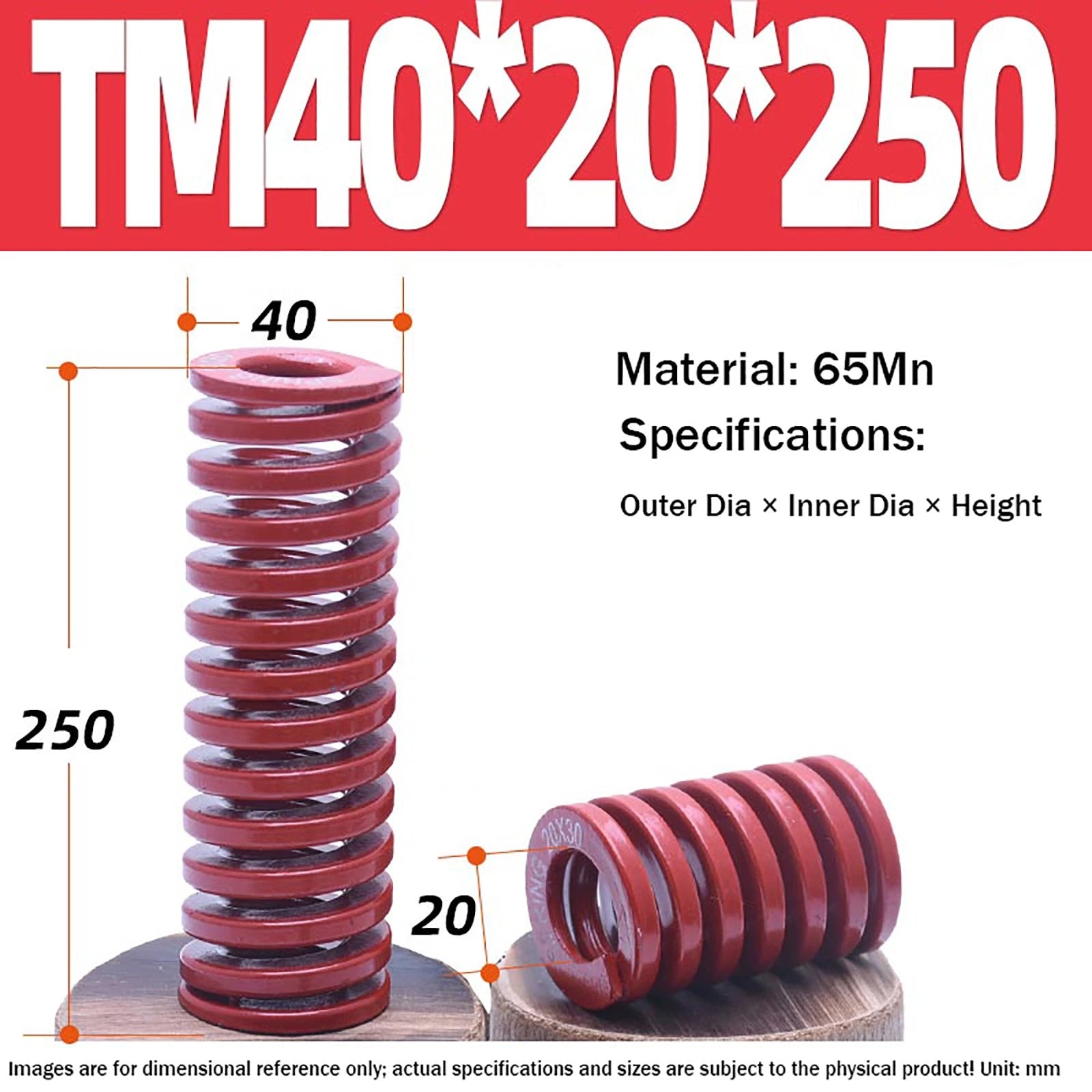 Heavy Load Duty Compression Die Spring, 8mm-50mm Diameter & Up To 400mm Long JIS