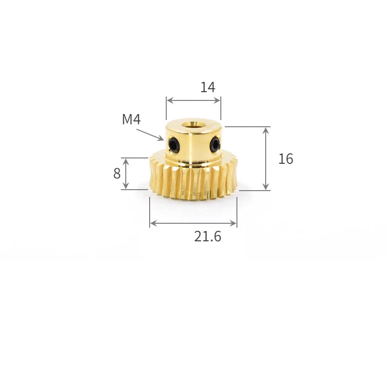 0.5/0.8 Module Worm Gear 20T-60T Teeth Brass Worm Gear Wheel & Worm Gear Shaft