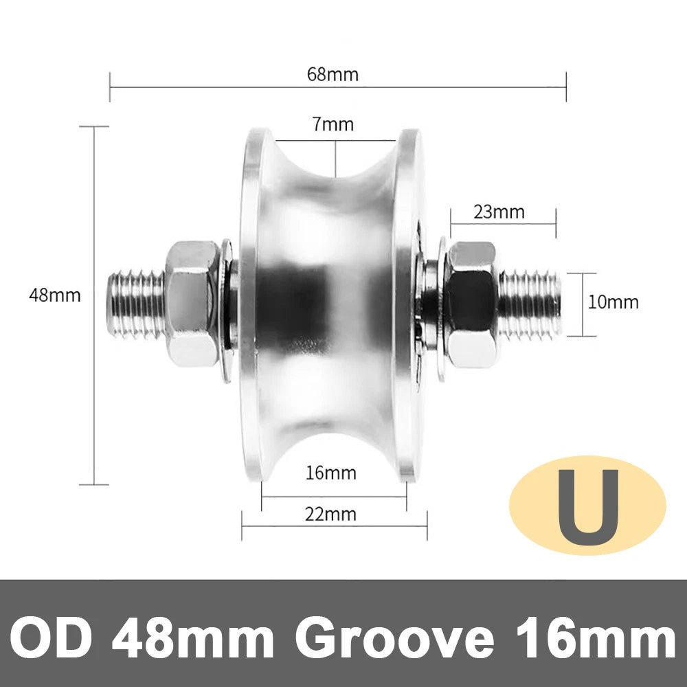 Track Linear Shaft Roller Bearing U V H Groove Steel Wheel Metal Pulley Sliding
