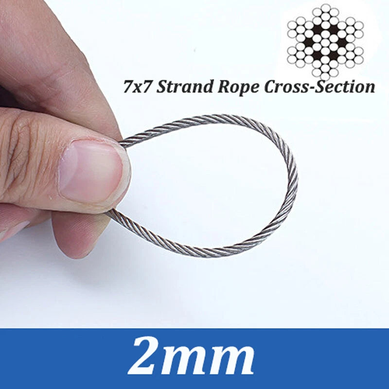 0.3mm 0.5mm 0.8mm 1mm 5mm 10mm 12mm 16mm 304 Steel Wire Rope Lifting Metal Cable